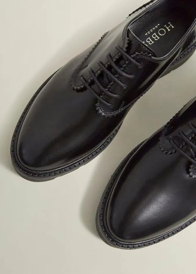 Women Flats Hobbs Chelsey LaceUp Shoes Black