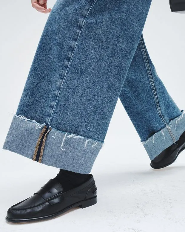 Women Flats Rag and Bone Carter Leather Loafer Black