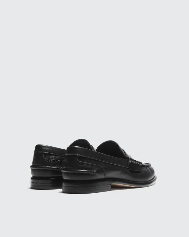 Women Flats Rag and Bone Carter Leather Loafer Black