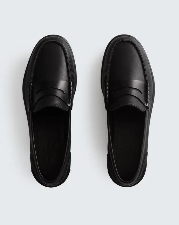 Women Flats Rag and Bone Carter Leather Loafer Black