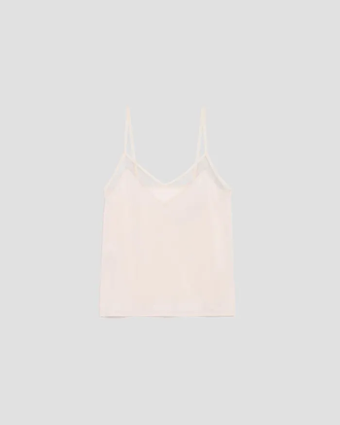 Women Fluid Cami With Spaghetti Straps Rose Praline Comptoir Des Cotonniers Blouses and Shirts and Tops
