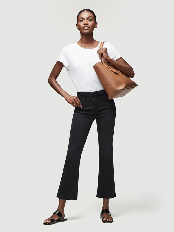Women FRAME Bootcut Le Crop Mini Boot Raw Edge Women FRAME Bootcut Le Crop Mini Boot Raw Edge