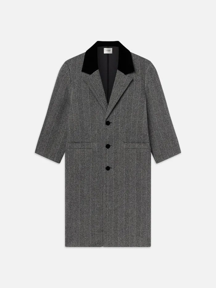 Women FRAME Jackets and Coats Long Herringbone Coat
