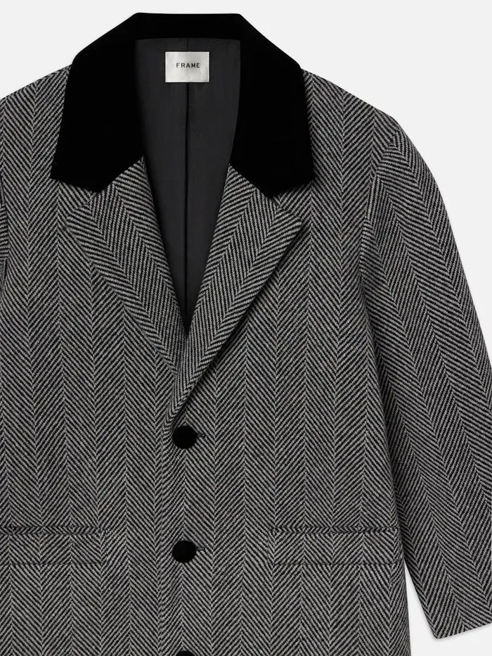 Women FRAME Jackets and Coats Long Herringbone Coat Women FRAME Jackets and Coats Long Herringbone Coat