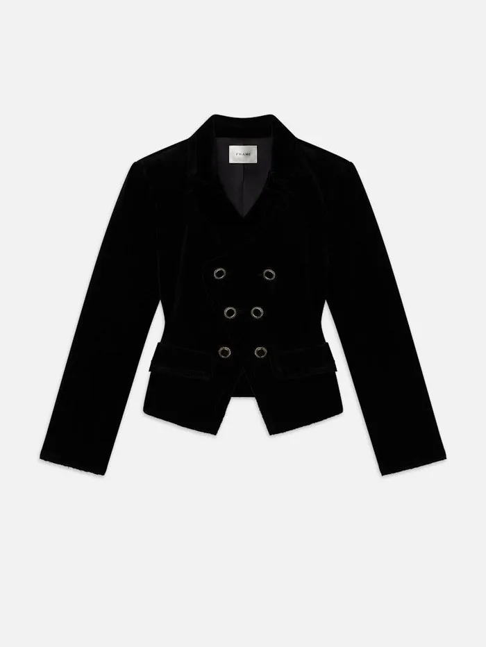 Women FRAME Jackets and Coats Shrunken Velvet Blazer