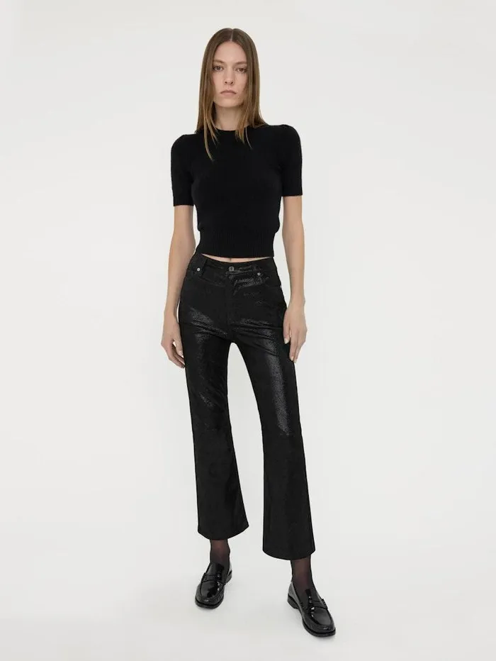 Women FRAME Leather and Suede Suede Le Crop Mini Boot