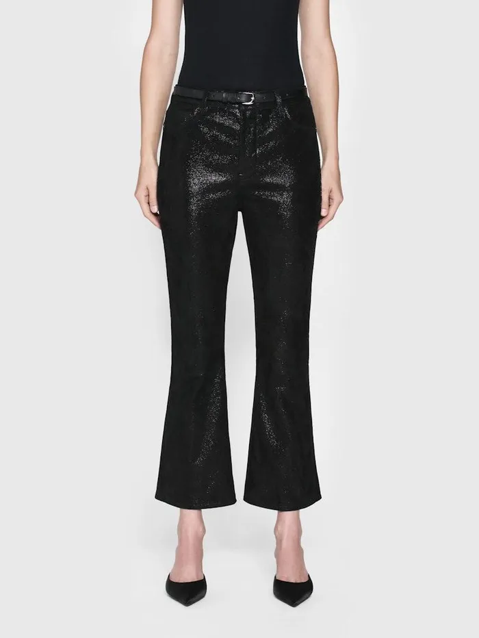 Women FRAME Leather and Suede Suede Le Crop Mini Boot