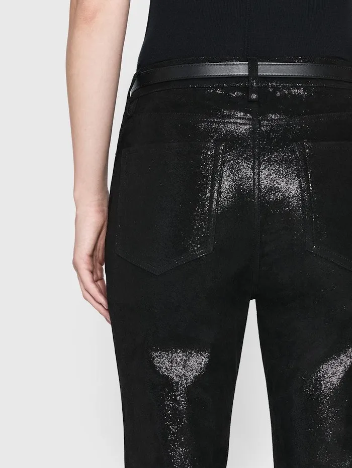 Women FRAME Leather and Suede Suede Le Crop Mini Boot