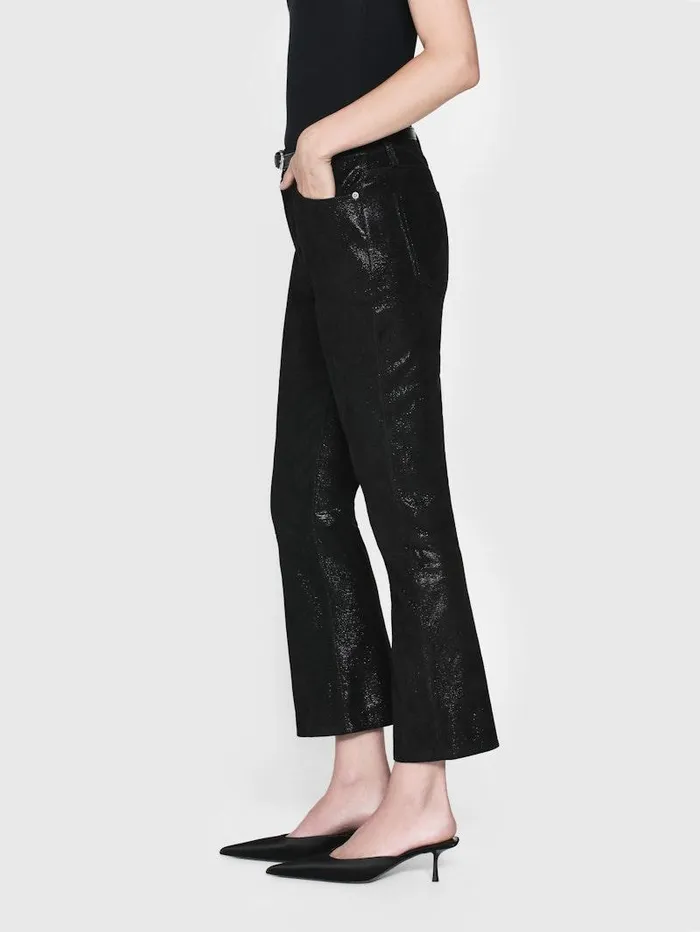 Women FRAME Leather and Suede Suede Le Crop Mini Boot