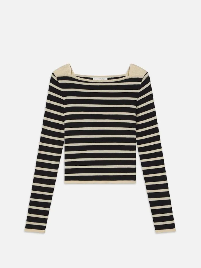 Women FRAME Sweaters Striped Boatneck Sweater