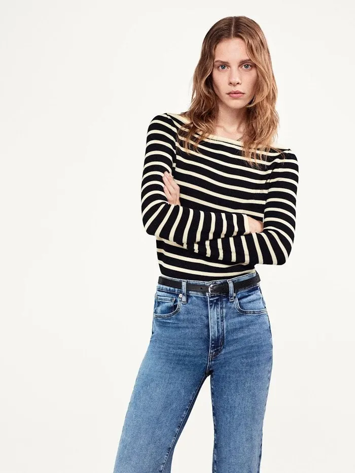 Women FRAME Sweaters Striped Boatneck Sweater Women FRAME Sweaters Striped Boatneck Sweater