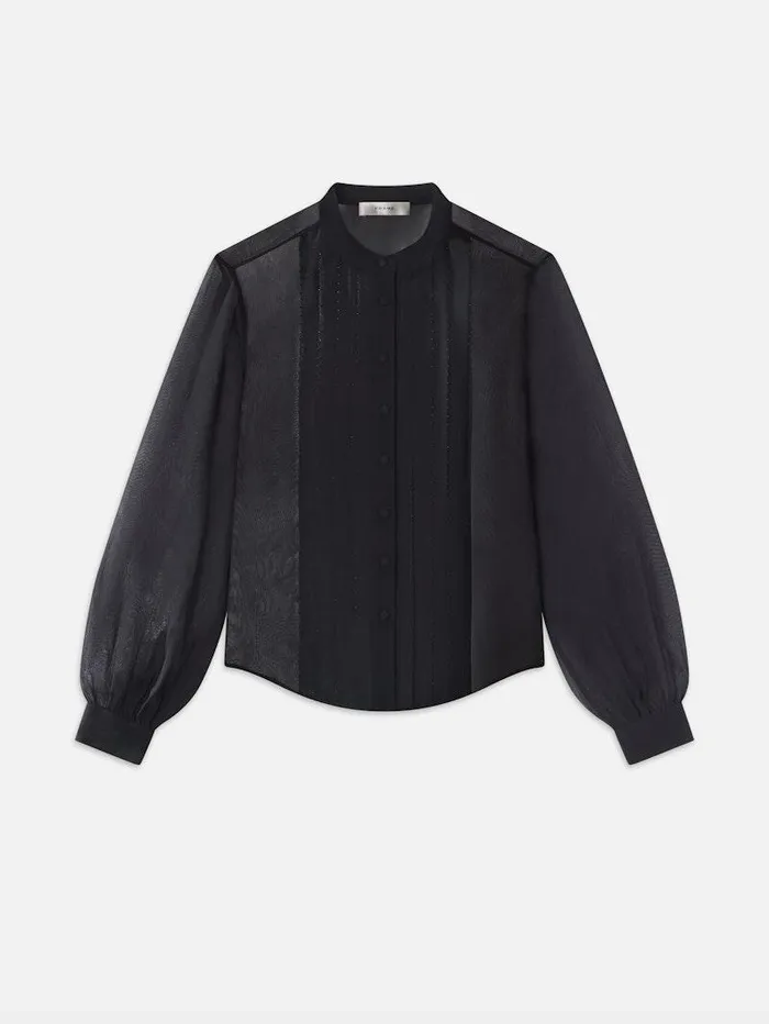 Women FRAME Tops and Blouses Beaded Collarless Blouse