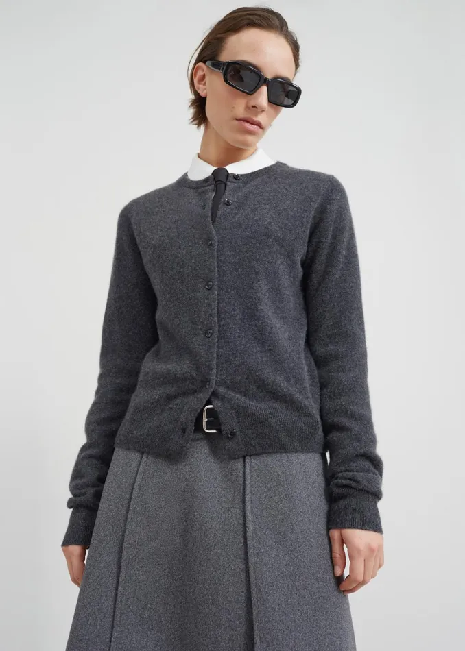 Women Francesca Cashmere Cardigan 8211 Charcoal The Frankie Shop Knitwear