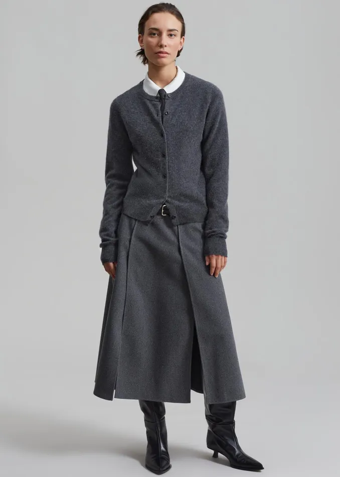 Women Francesca Cashmere Cardigan 8211 Charcoal The Frankie Shop Knitwear