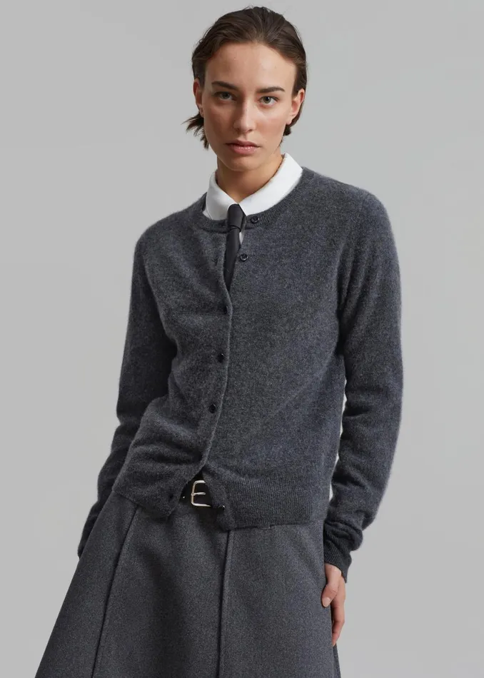 Women Francesca Cashmere Cardigan 8211 Charcoal The Frankie Shop Knitwear