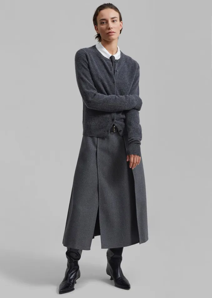 Women Francesca Cashmere Cardigan 8211 Charcoal The Frankie Shop Knitwear