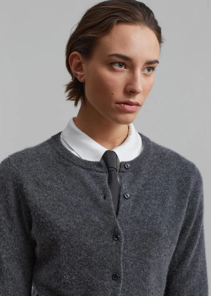 Women Francesca Cashmere Cardigan 8211 Charcoal The Frankie Shop Knitwear