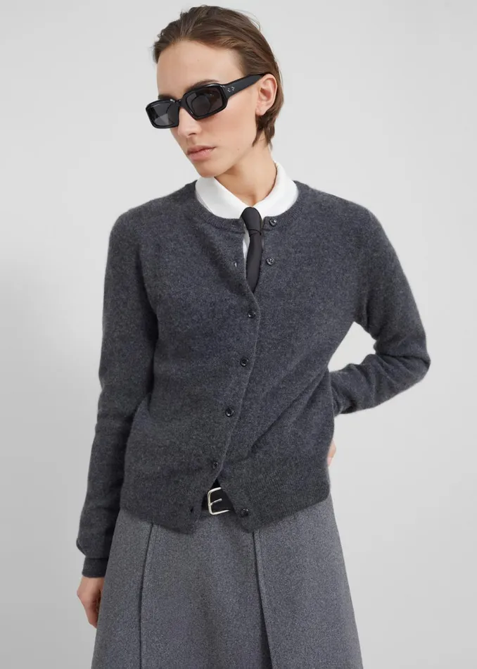 Women Francesca Cashmere Cardigan 8211 Charcoal The Frankie Shop Knitwear