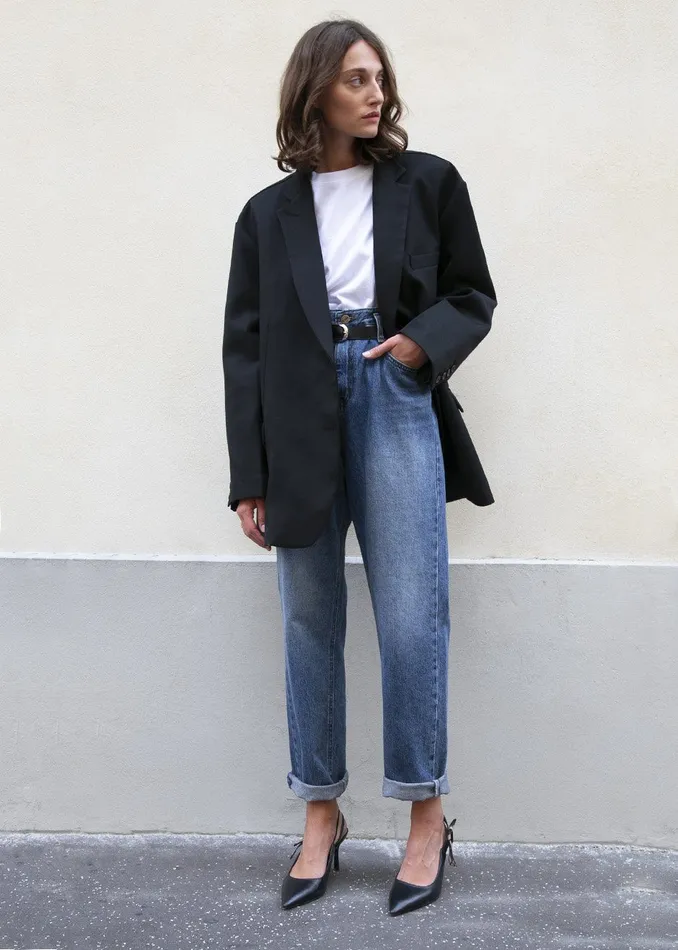 Women Frankie Oversized Boyfriend Blazer 8211 Black The Frankie Shop Outerwear