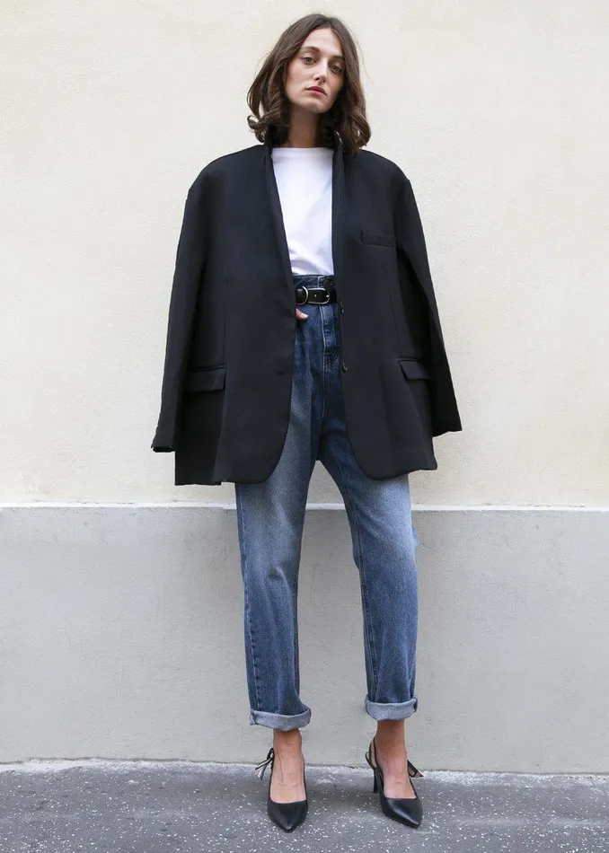 Women Frankie Oversized Boyfriend Blazer 8211 Black The Frankie Shop Outerwear
