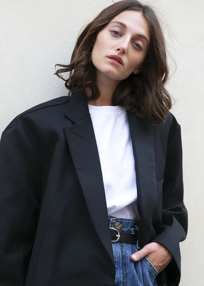 Women Frankie Oversized Boyfriend Blazer 8211 Black The Frankie Shop Outerwear