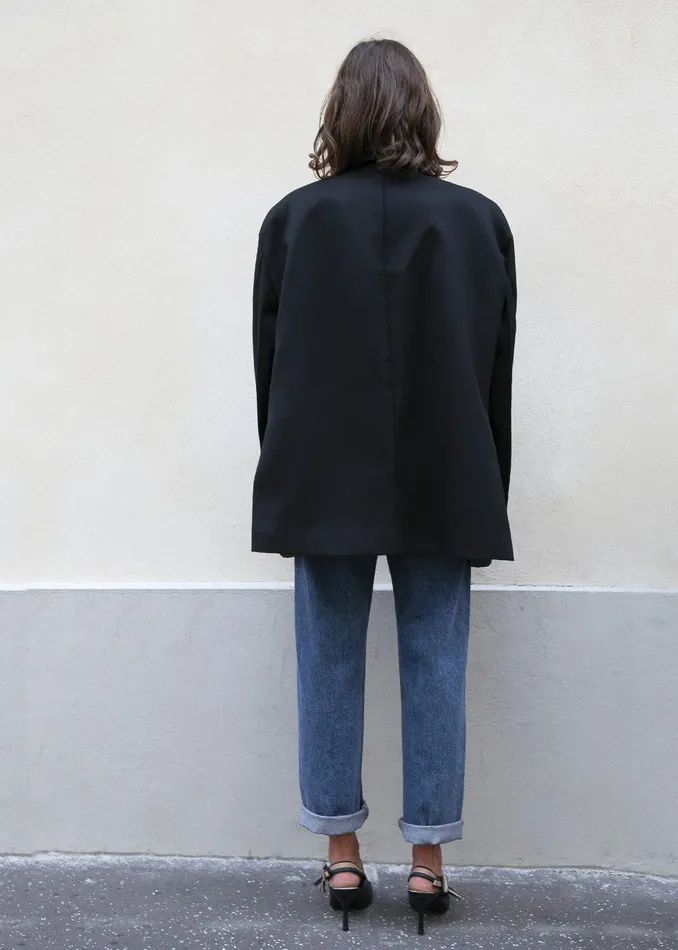 Women Frankie Oversized Boyfriend Blazer 8211 Black The Frankie Shop Outerwear