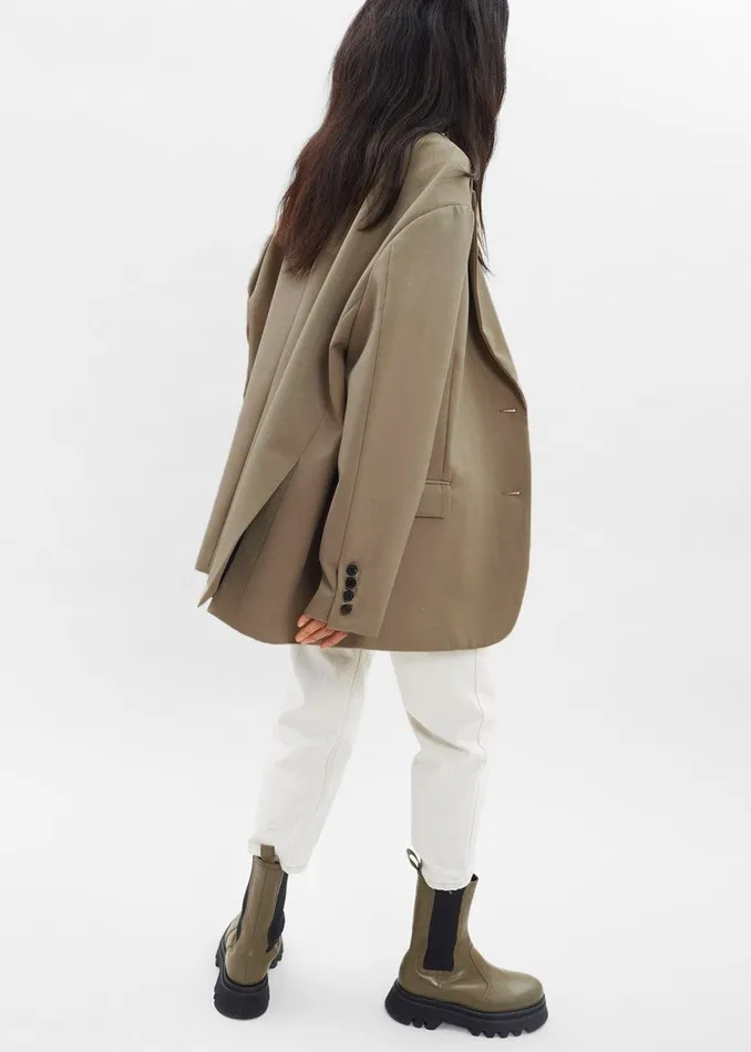 Women Frankie Oversized Boyfriend Blazer 8211 Desert Taupe The Frankie Shop Outerwear