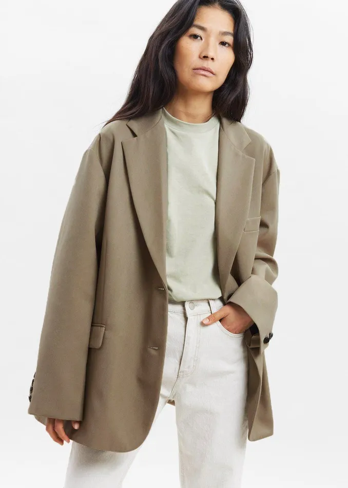 Women Frankie Oversized Boyfriend Blazer 8211 Desert Taupe The Frankie Shop Outerwear