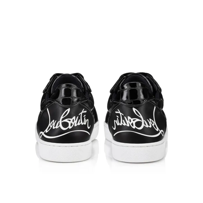 Women Fun Vieira Orlato Sneakers 8211 Alligator Embossed Calf Leather 8211 Black Christian Louboutin Sneakers
