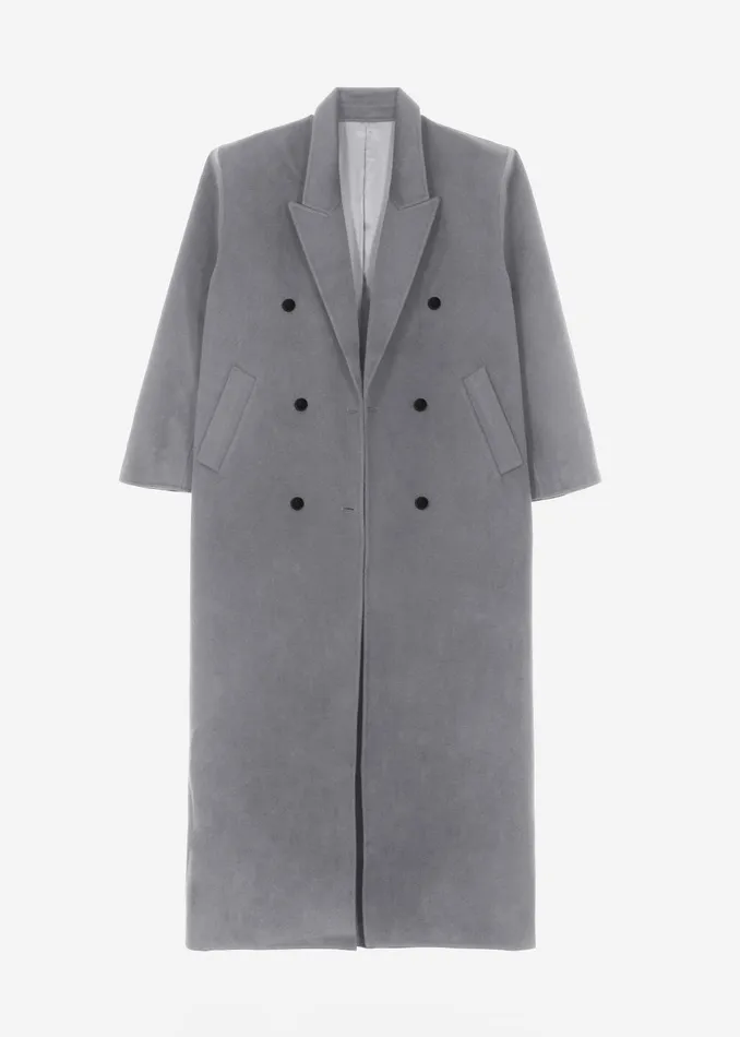 Women Gaia Double Breasted Coat 8211 Grey The Frankie Shop Outerwear