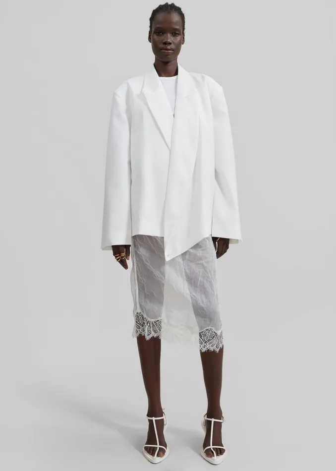 Women Geneva Wrap Blazer 8211 White The Frankie Shop Outerwear