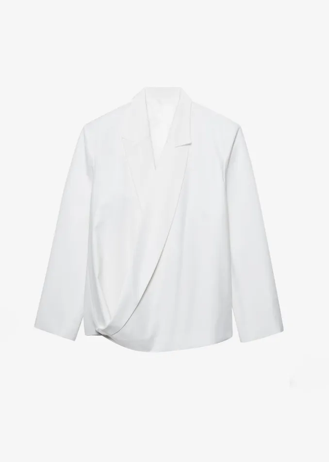 Women Geneva Wrap Blazer 8211 White The Frankie Shop Outerwear