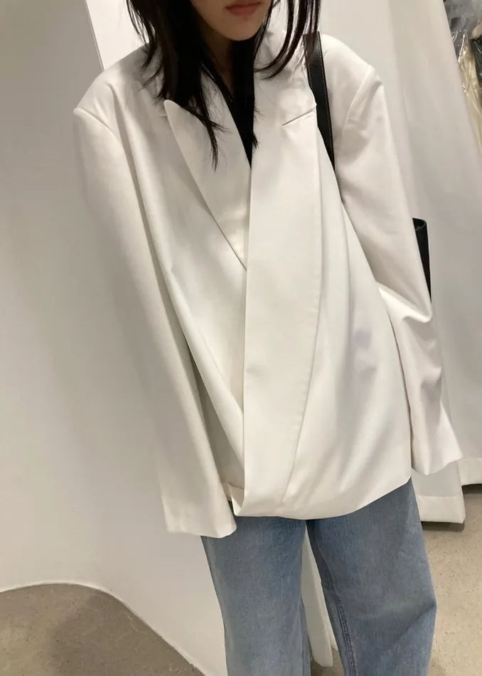 Women Geneva Wrap Blazer 8211 White The Frankie Shop Outerwear