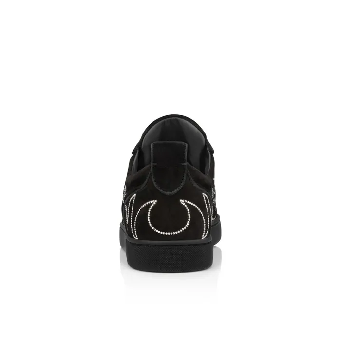 Women Giddy Vieira Strass Sneakers 8211 Veau Velours And Strass 8211 Black Christian Louboutin Sneakers