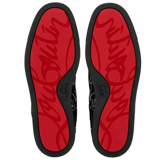 Women Giddy Vieira Strass Sneakers 8211 Veau Velours And Strass 8211 Black Christian Louboutin Sneakers