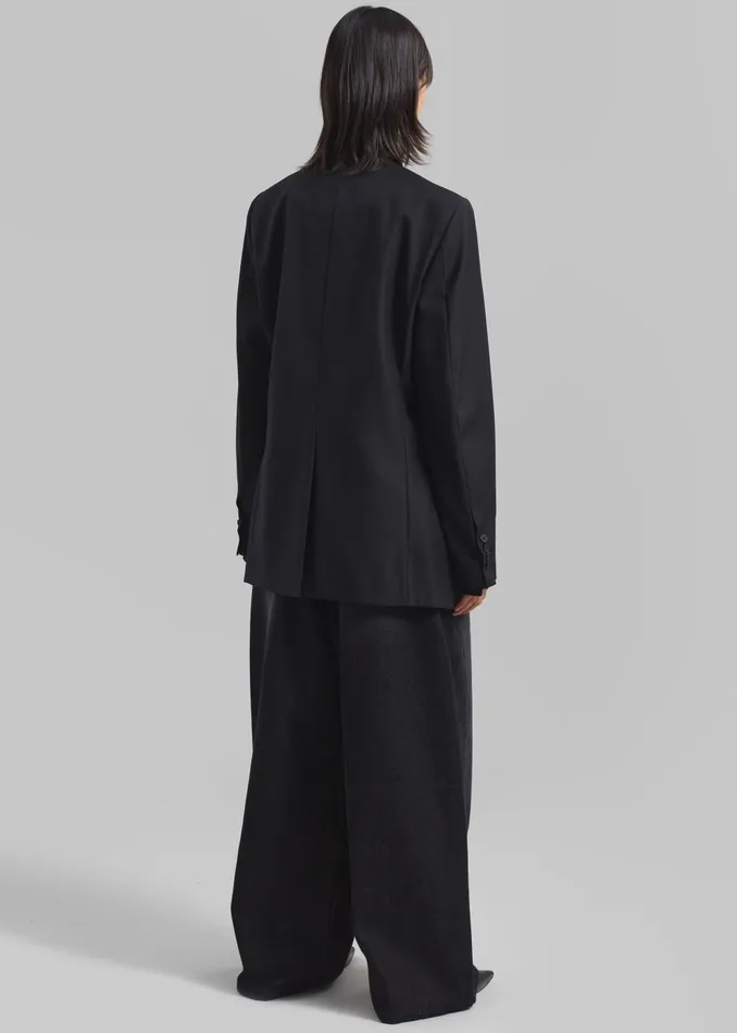 Women Gillian Collarless Blazer 8211 Black The Frankie Shop Outerwear