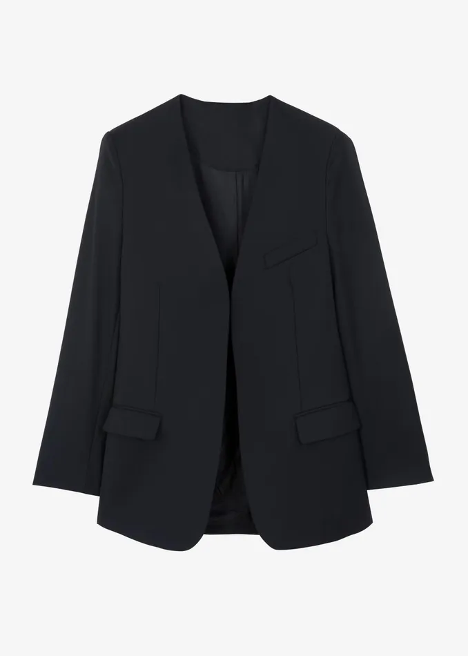Women Gillian Collarless Blazer 8211 Black The Frankie Shop Outerwear