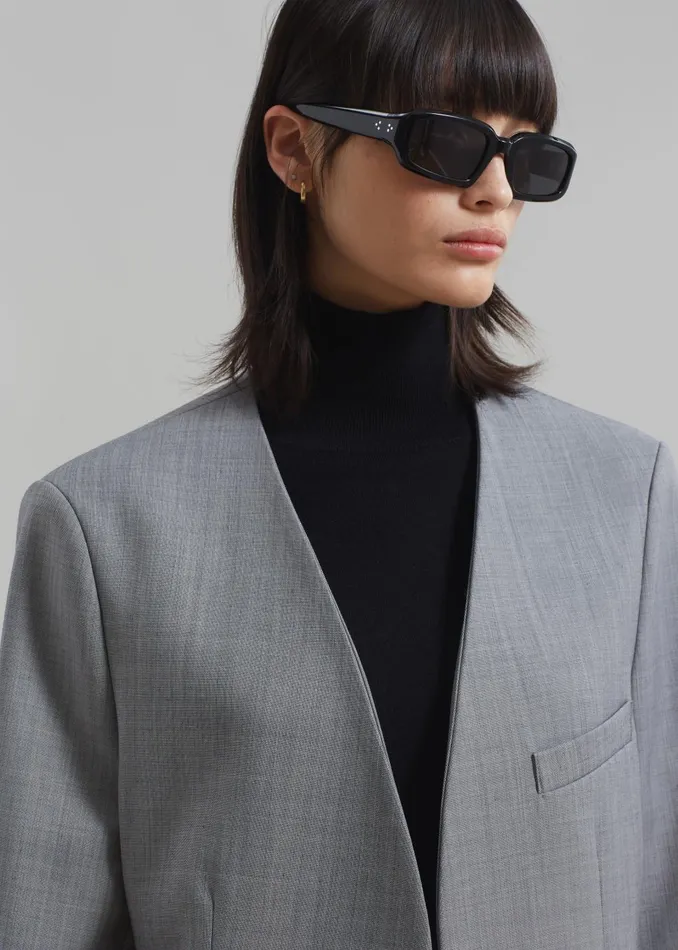 Women Gillian Collarless Blazer 8211 Grey The Frankie Shop Outerwear