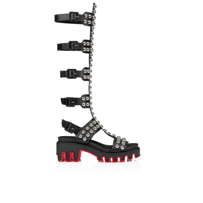 Women Gladiadune Sandals 8211 Nappa Leather 8211 Black Christian Louboutin Sandals and Slides