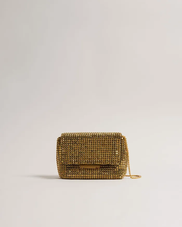 Women GLITERS 8211 Crystal Mini Cross Body Bag Gold Ted Baker Crossbody Bags