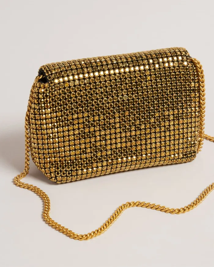Women GLITERS 8211 Crystal Mini Cross Body Bag Gold Ted Baker Crossbody Bags