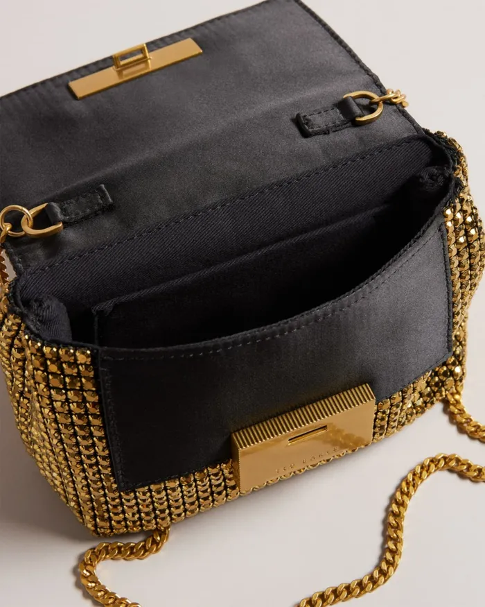 Women GLITERS 8211 Crystal Mini Cross Body Bag Gold Ted Baker Crossbody Bags