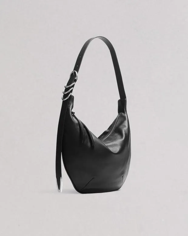 Women Handbags Rag and Bone Spire Leather Shoulder Bag Black