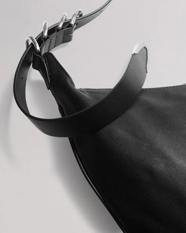 Women Handbags Rag and Bone Spire Leather Shoulder Bag Black