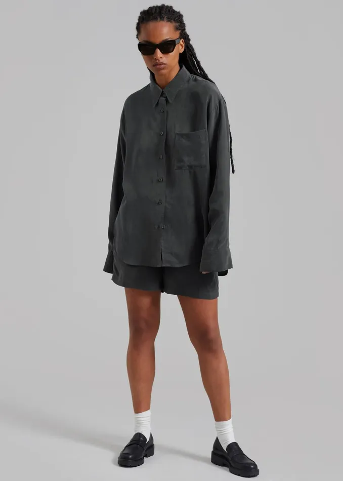 Women Haneul Shorts 8211 Charcoal The Frankie Shop Bottoms