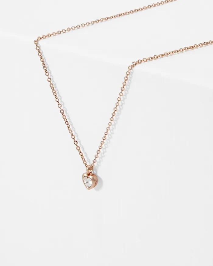 Women HANNELA 8211 Crystal Heart Pendant Clear Ted Baker Jewellery Women HANNELA 8211 Crystal Heart Pendant Clear Ted Baker Jewellery
