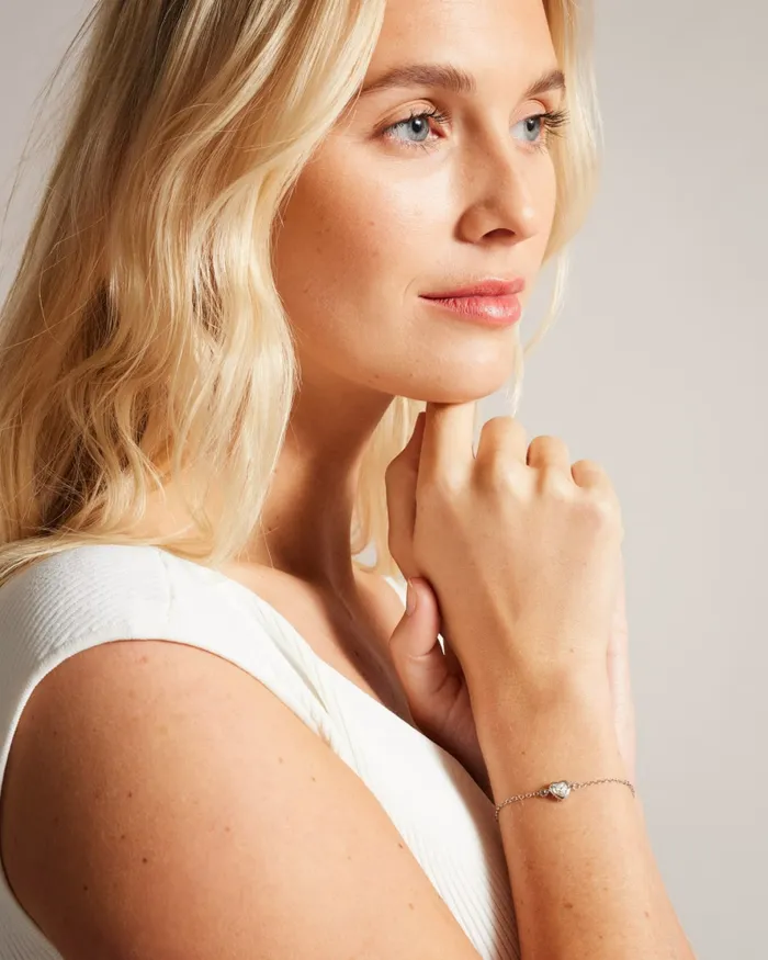 Women HANSAA 8211 Crystal Heart Bracelet Silver Colour Ted Baker Jewellery Women HANSAA 8211 Crystal Heart Bracelet Silver Colour Ted Baker Jewellery