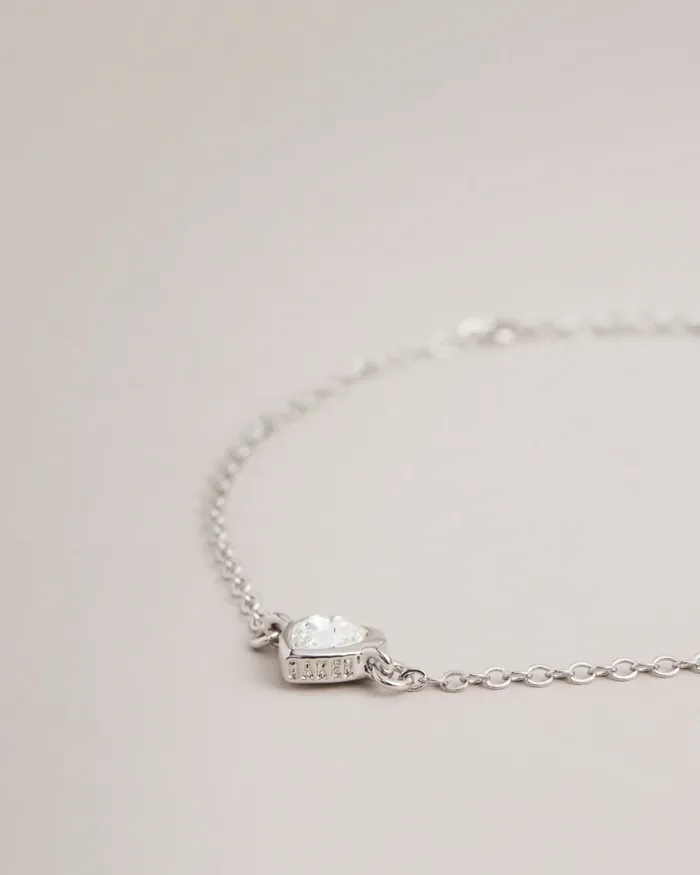 Women HANSAA 8211 Crystal Heart Bracelet Silver Colour Ted Baker Jewellery Women HANSAA 8211 Crystal Heart Bracelet Silver Colour Ted Baker Jewellery
