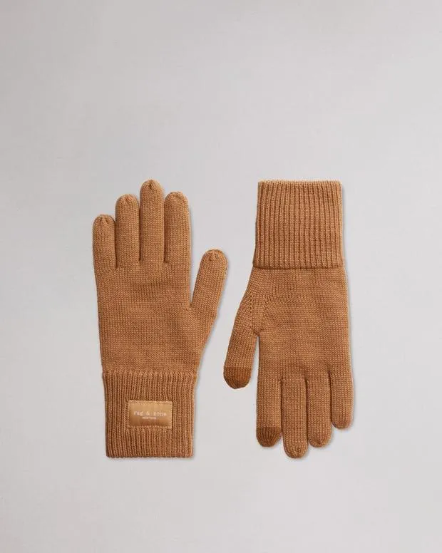 Women Hats and Gloves Rag and Bone Addison Tech Gloves Light Brown