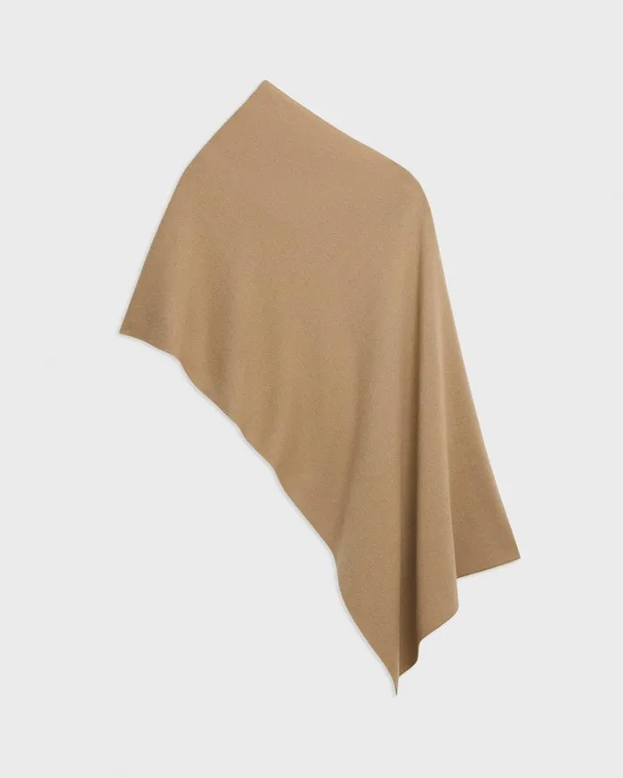 Women Hats Gloves Scarves Theory Draped Poncho In Felted WoolCashmere New Camel